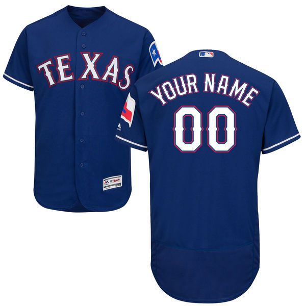 Men Texas Rangers Majestic Alternate Royal Blue Flex Base Authentic Collection Custom MLB Jersey->customized mlb jersey->Custom Jersey